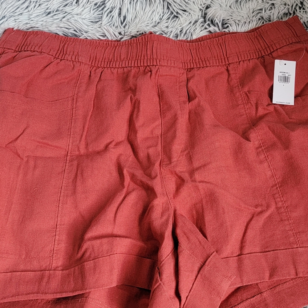 Womens Linen Blend Shorts